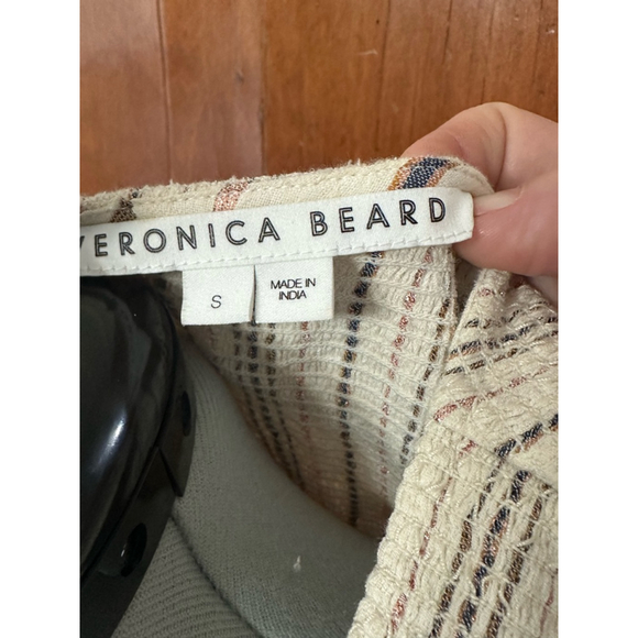 Veronica Beard Sleeveless Striped Ruffle Hem Dress‎ Size Small EUC - Picture 4 of 4